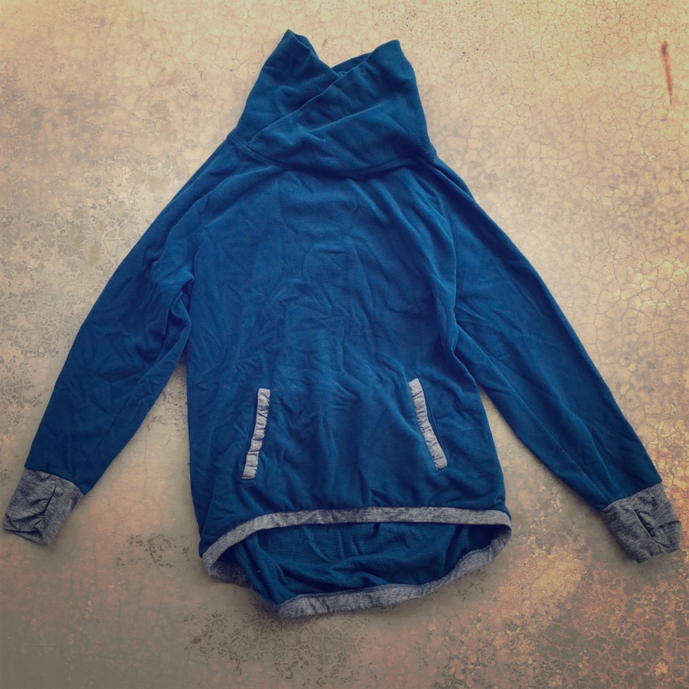 Old Navy Pullover Fleece Cowl Pockets Thumb Hole